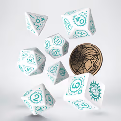 Q-workshop The Witcher Dice Set. Ciri, Universel, Adultes et enfants, unisexe, Plastique, Turquoise, Blanc, Pologne