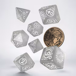 Q-workshop The Witcher Dice Set. Ciri, Universel, Adultes et enfants, unisexe, Plastique, Titane, Blanc, Pologne