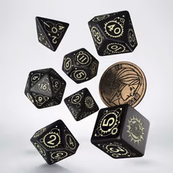 Q-workshop The Witcher Dice Set. Ciri, Universel, Adultes et enfants, unisexe, Plastique, Noir, Sable, Pologne