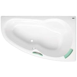 Siko 160 x 95 cm Luiza baignoire d'angle orientation droite en acrylique, sans pieds, blanc (LU1600P)