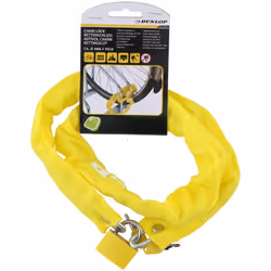 Antivol de vélo Dunlop solide et durable. Protège efficacement contre le vol. Il est constitué d'une chaîne en métal recouver ...