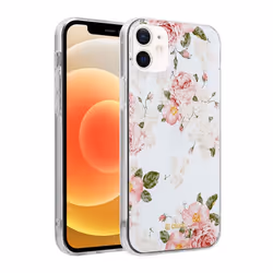 Coque de telephone - Crong - Flower Case - Motif floral - Flexible - Doré