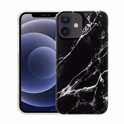 Coque de téléphone - Crong - Marble Case - Imitation de marbre - Noir - Souple