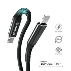Crong CRG-AL15USCL-BLK câble Lightning 1,5 m Aluminium, Noir