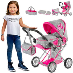 Poussette pour Poupée - Kinderplay - KP0200S - 2 en 1 - Couleurs attrayantes - Pliable