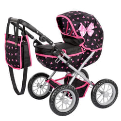 Poussette poupée Kinderplay KP0262R – landau jouet type gondole avec poignée réglable 33-63 cm – facile à pousser