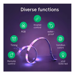 Nous 5907772033913 éclairage intelligent Eclairage intelligent par bande Wi-Fi Multicolore 24 W