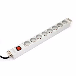 Digitus A-19-STRIP-2-IMP, Géré, 1U, Blanc, 8 sortie(s) CA, 1,8 m, 250 V