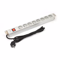 Digitus A-19-STRIP-2-IMP unité de distribution d'énergie 8 sortie(s) CA 1U Blanc