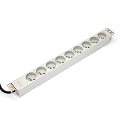 Digitus A-19-STRIP-3-IMP unité de distribution d'énergie 9 sortie(s) CA 1U Blanc