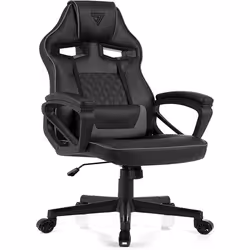 Fauteuil Gaming - SENSE7 - Knight - Similicuir Noir-Gris - Réglable en hauteur - Ergonomique