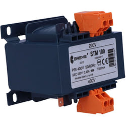 Transformateur monophasé STM 100VA 400/230V IP00 de séparation ou de sécurité avec châssis à chambre unique