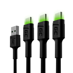 Green Cell KABGCSET02 câble USB 1,2 m USB A USB C Noir