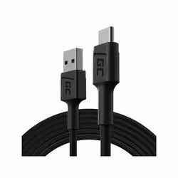Green Cell KABGC19, 2 m, USB A, USB C, USB 2.0, 480 Mbit/s, Noir