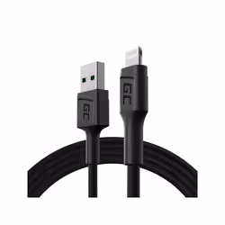 Green Cell KABGC21, 1,2 m, Lightning, USB A, Mâle, Mâle, Noir