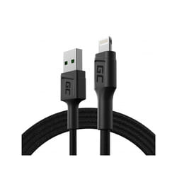 Green Cell KABGC21 câble Lightning 1,2 m Noir