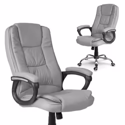 Fauteuil de bureau - JANSPORT - Porto - Gris - Réglable en hauteur - Mobilité sur roulettes