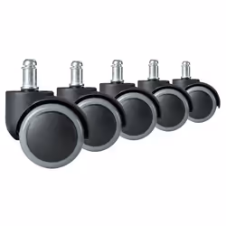 Roues caoutchoutées - JANSPORT - Lot de 5 - Couleur grise - Mobilité à roulettes - Utilisation intérieure