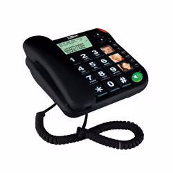 MaxCom KXT480CZ, Téléphone analogique, Haut-parleur, Identification de l'appelant, Noir