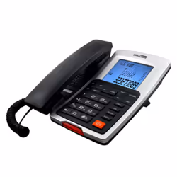 MaxCom KXT709, Téléphone analogique, Haut-parleur, Identification de l'appelant, Noir, Blanc