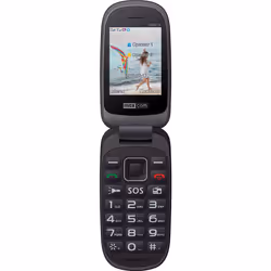 MaxCom MM818 Black, Clapet, Double SIM, 6,1 cm (2.4"), 0,3 MP, 750 mAh, Noir