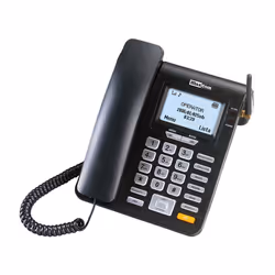MaxCom MM28D, Téléphone DECT, Combiné filaire, Haut-parleur, 300 entr��es, Noir