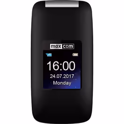 MaxCom MM824(02)171101792, Clapet, SIM unique, 6,1 cm (2.4"), 2 MP, 800 mAh, Noir