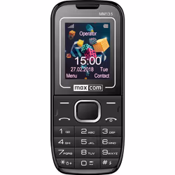 MaxCom MM135, Barre, Double SIM, 4,5 cm (1.77"), 0,08 MP, 600 mAh, Noir, Bleu
