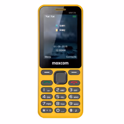 MaxCom Classic MM136, Barre, Double SIM, 6,1 cm (2.4"), 0,3 MP, 800 mAh, Jaune