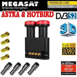 LNB Monobloc Quad - MEGASAT - Diavolo - 01dB HD - Étanche - 4 sorties Astra Hotbird