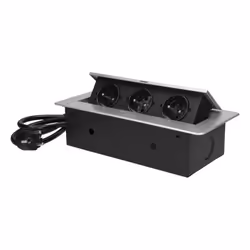 Bloc Prises escamotable avec 3 prises 230V Gris - Orno