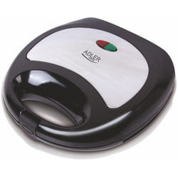 Adler AD 3015 gaufrier et appareil à croque-monsieur 750 W Noir, Argent