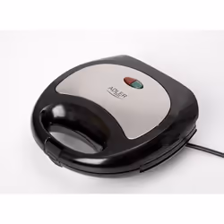 Adler AD 3015 gaufrier et appareil à croque-monsieur 750 W Noir, Argent