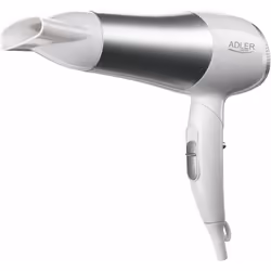 Adler - AD2225 Sèche-cheveux de Voyage Pliable 2 Niveaux de Puissance, Air Froid Buse 360° 2200W Blanc/Gris