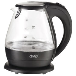 Adler AD 1224 bouilloire 1,5 L 2000 W Noir, Transparent