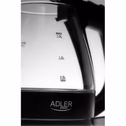 Adler AD 1224 bouilloire 1,5 L 2000 W Noir, Transparent