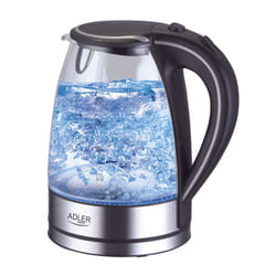 Adler AD 1225 bouilloire 1,7 L 2000 W Noir, Acier inoxydable, Transparent