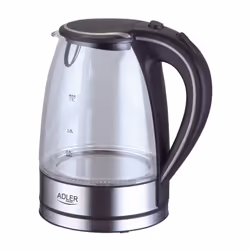 Adler AD 1225 bouilloire 1,7 L 2000 W Noir, Acier inoxydable, Transparent