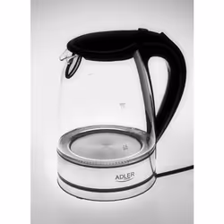 Adler AD 1225 bouilloire 1,7 L 2000 W Noir, Acier inoxydable, Transparent