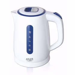 Adler AD 1234, 1,7 L, 2200 W, Bleu, Blanc, Indicateur de niveau d'eau, Filtrage