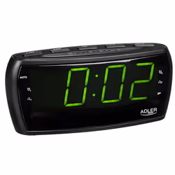 Adler AD 1121, Horloge, Analogique et numérique, AM, FM, Auto tuning, LED, Vert