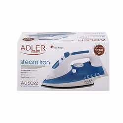 Adler AD 5022 Fer à repasser à sec ou à vapeur Semelle en céramique 2200 W Bleu, Blanc