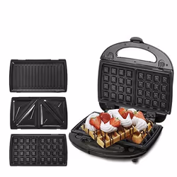 Camry Premium CR 3024 gaufrier et appareil à croque-monsieur 1000 W Noir, Gris - Vue supplémentaire 6