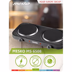 Mesko Home MS 6509 plaque Noir Comptoir Plaque scellée 2 zone(s) - Vue supplémentaire 11