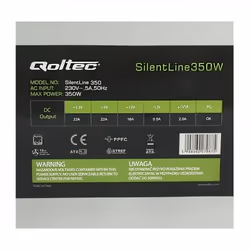 Qoltec ATX 350W BULK unité d'alimentation d'énergie 20+4 pin ATX Gris