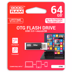 Goodram TWIN 64 GB USB 3.0 lecteur USB flash 64 Go USB Type-A / Micro-USB 3.2 Gen 1 (3.1 Gen 1) Noir - Vue supplémentaire 5