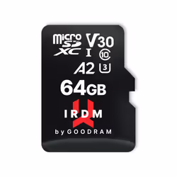 Goodram IRDM M2AA, 64 Go, MicroSDXC, Classe 10, UHS-I, 170 Mo/s, 120 Mo/s