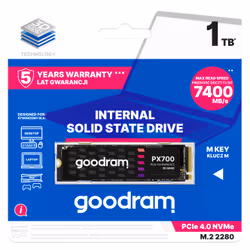 Goodram PX700 SSD SSDPR-PX700-01T-80 disque SSD M.2 1,02 To PCI Express 4.0 3D NAND NVMe