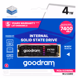 Goodram PX700 SSD SSDPR-PX700-04T-80 disque SSD M.2 4,1 To PCI Express 4.0 3D NAND NVMe