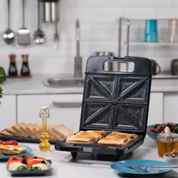 Zelmer ZSM7400 gaufrier et appareil à croque-monsieur 1400 W Noir, Acier